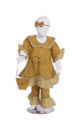 Golden Ruffle Princess Set – 3 Piece (Top, Trousers & Bag)