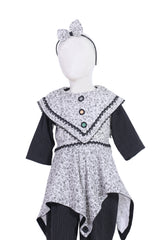 Elegant Floral Asymmetrical Tunic & Pinstripe Trouser Set